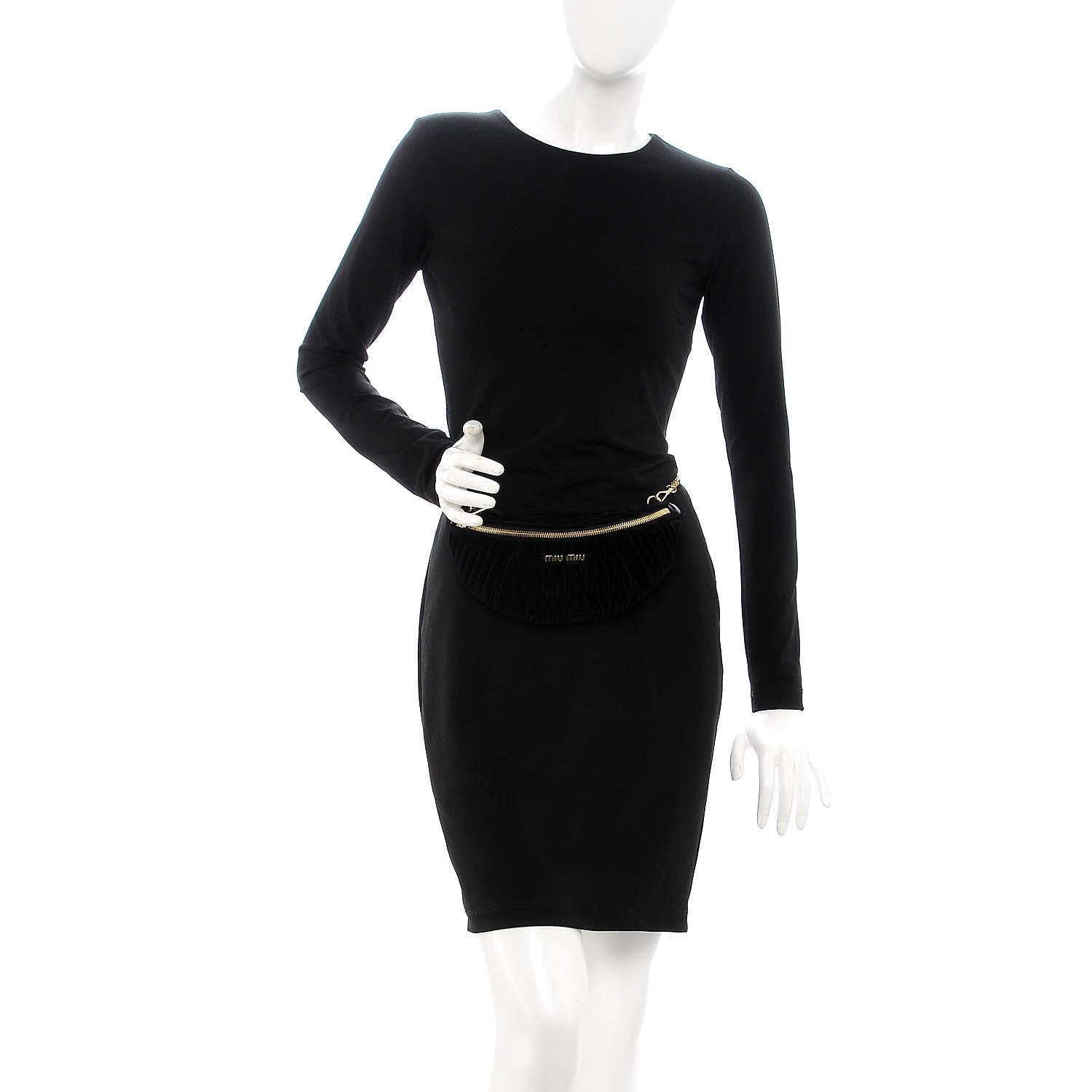 Miu Miu Velvet Matelasse Belt Bag Nero Black 4 of 9