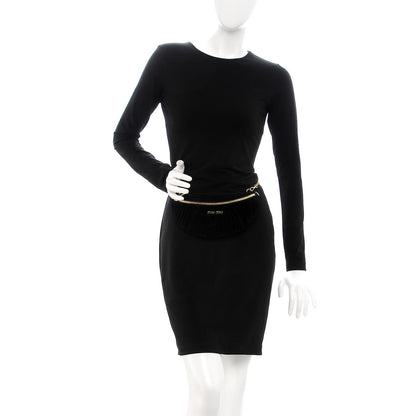 Miu Miu Velvet Matelasse Belt Bag Nero Black 4 of 9
