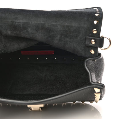 Valentino Garavani Grainy Calfskin Small Rockstud Top Handle Bag Black 6 of 10