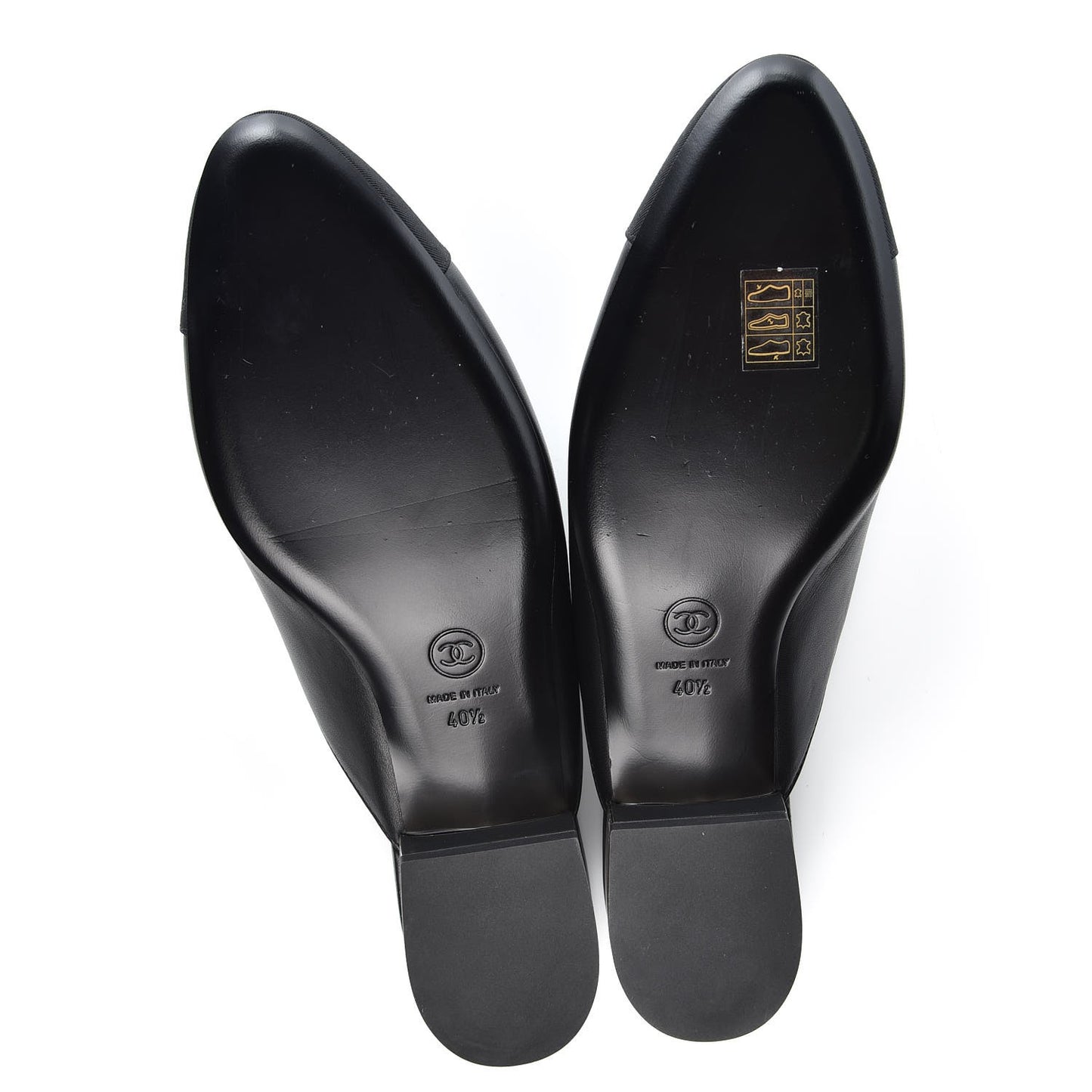 Lambskin Grosgrain Cap Toe CC Mules 40.5 Black
