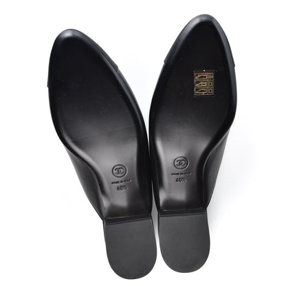 Chanel Lambskin Grosgrain Cap Toe CC Mules 40.5 Black 5 of 11