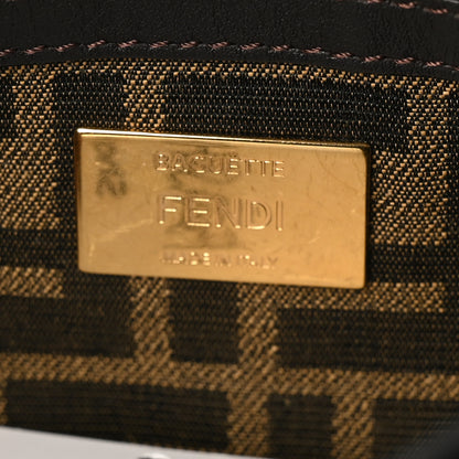 Fendi Fabric Jacquard FF 1974 Large Baguette Tobacco Moro Black 6 of 9