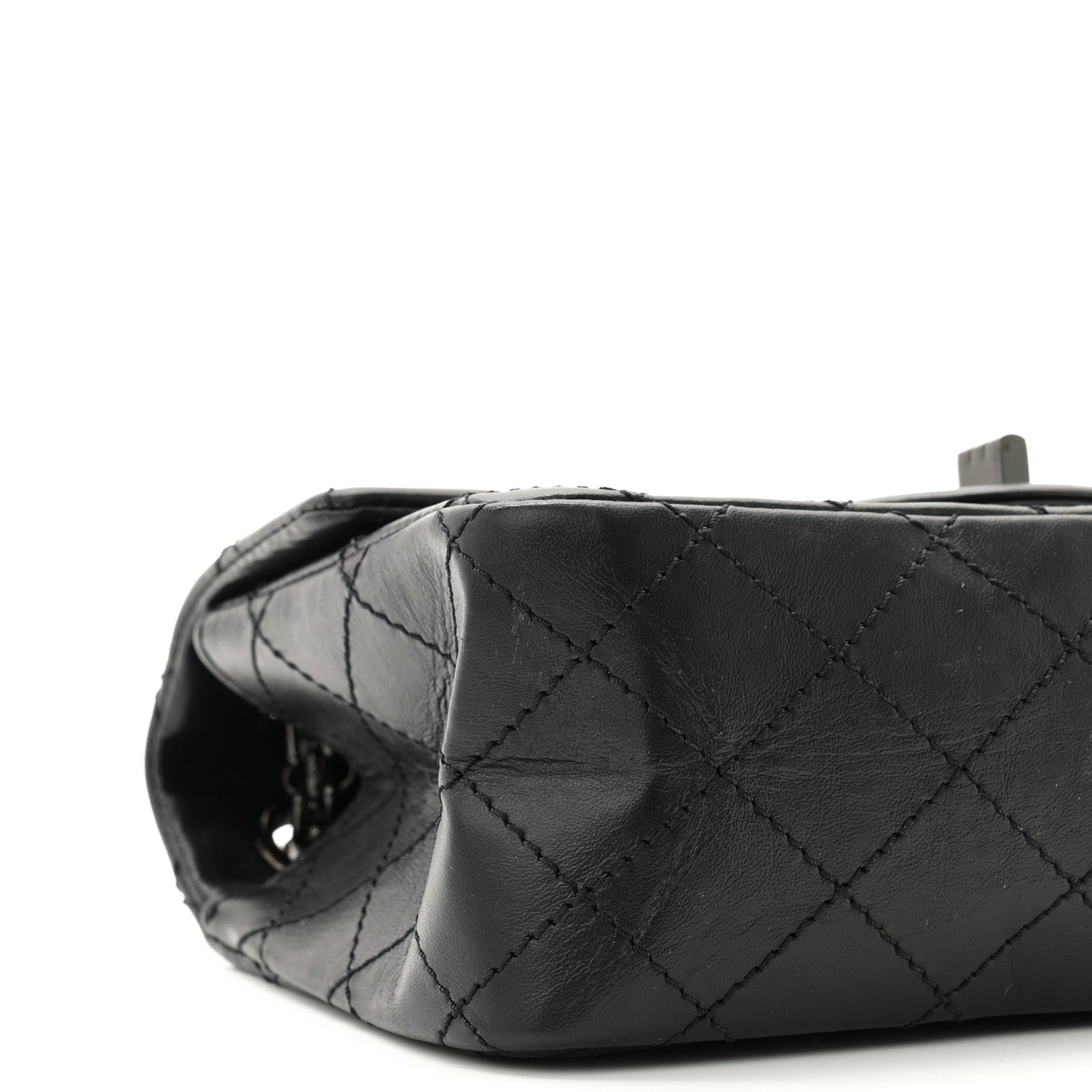 Chanel Aged Calfskin Quilted 2.55 Reissue Mini Flap So Black 9 of 11