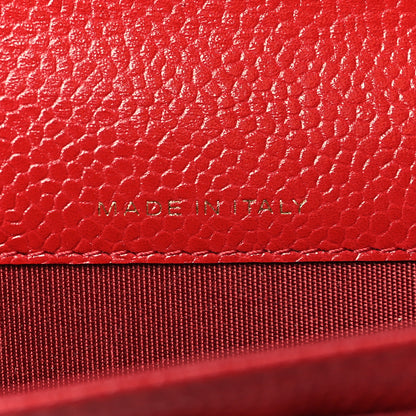 Chanel Caviar Camellia Embossed Flap Card Holder Wallet Red 8 of 10