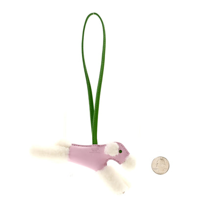 Hermes Milo Lambskin Shearling Budy Charm Ecru Mauve Sylvestre Vert Yucca 2 of 5