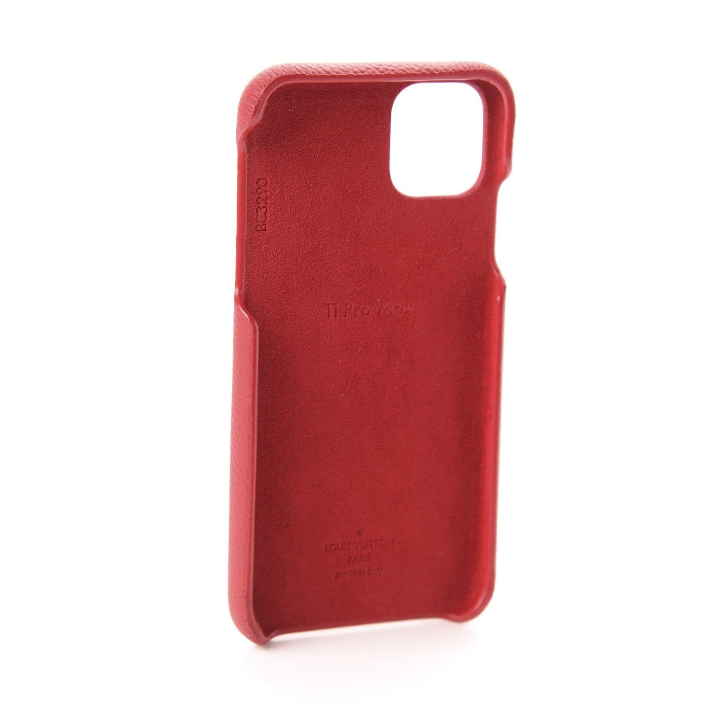 Calfskin Monogram iPhone 11 Pro Max Bumper Scarlet