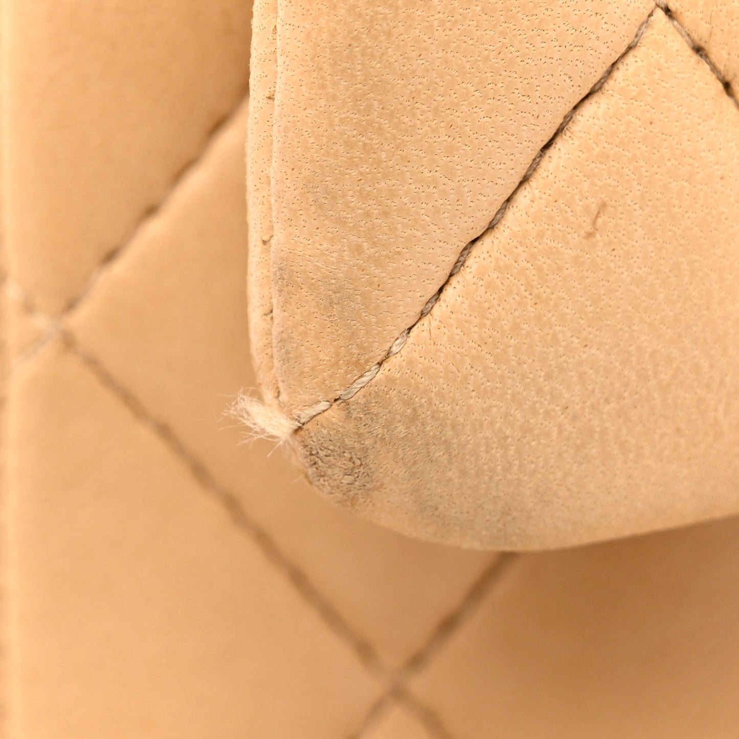 Lambskin Quilted Medium Double Flap Beige