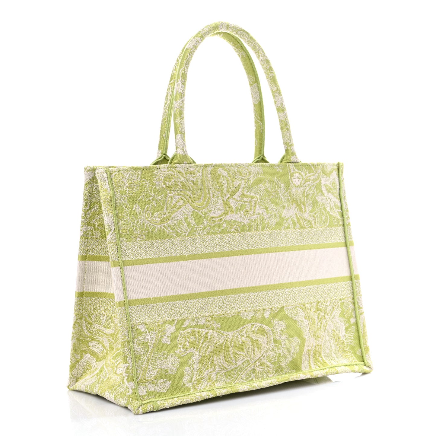 Canvas Embroidered Medium Dioriviera Toile De Jouy Book Tote D-Lite Green
