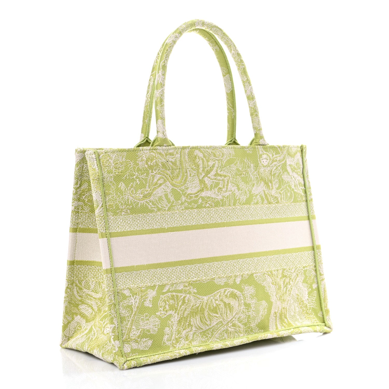 Christian Dior Canvas Embroidered Medium Dioriviera Toile De Jouy Book Tote D-Lite Green 2 of 11
