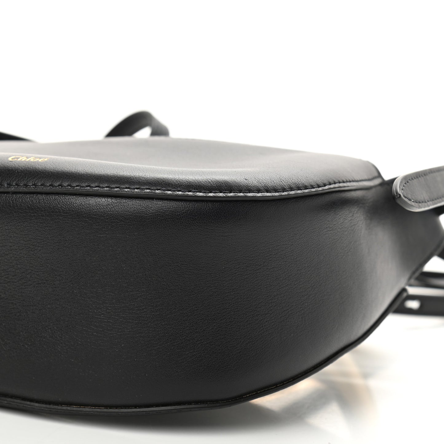 Small Grain Calfskin Kiss Bag Black