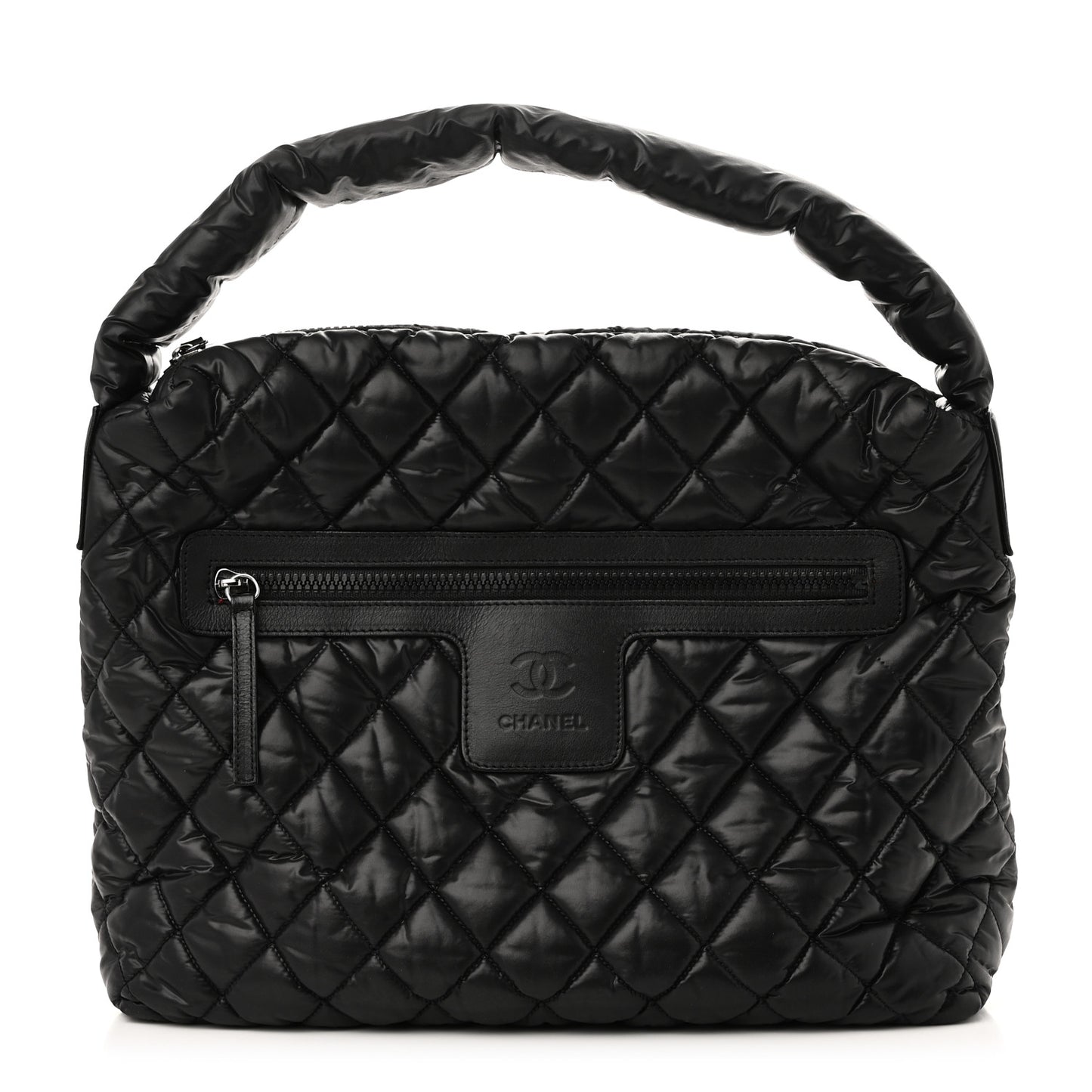 Nylon Quilted Coco Cocoon Hobo Black