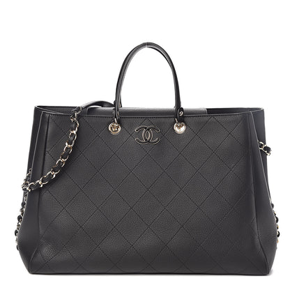Chanel Bullskin Stitched Large Shopping Bag Black 1 of 10