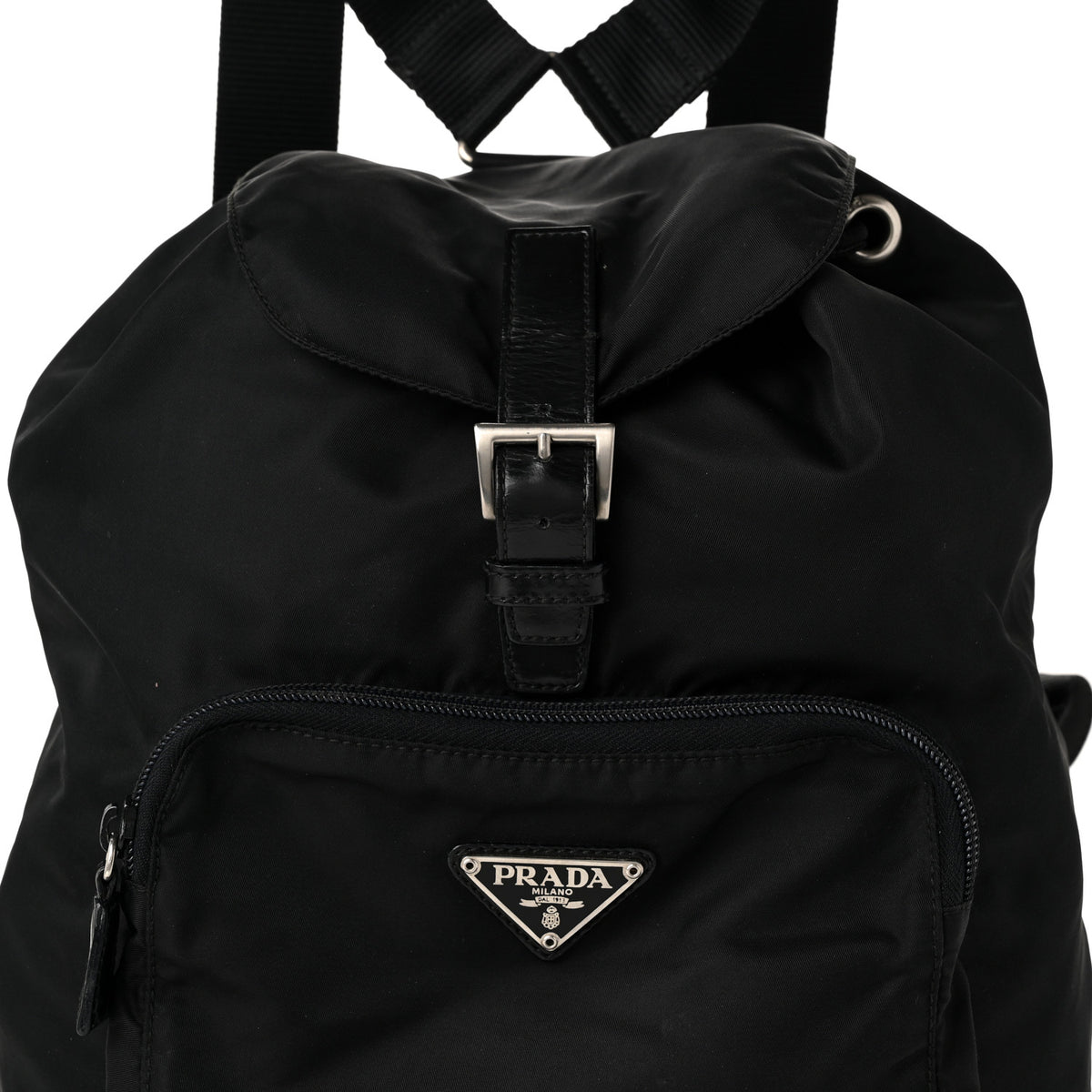 Tessuto Nylon Saffiano Vela Backpack Black