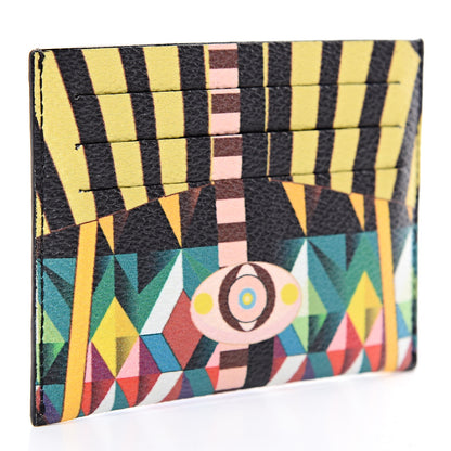 Givenchy Textured Coated Canvas Egyptian Print Card Holder Multicolor 3 of 7