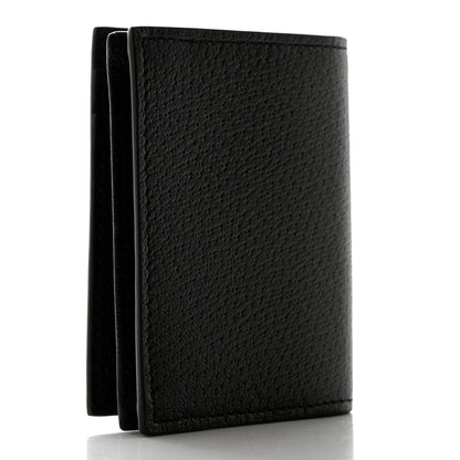 Gucci Calfskin Boar Effect GG Marmont Card Case Black 3 of 7