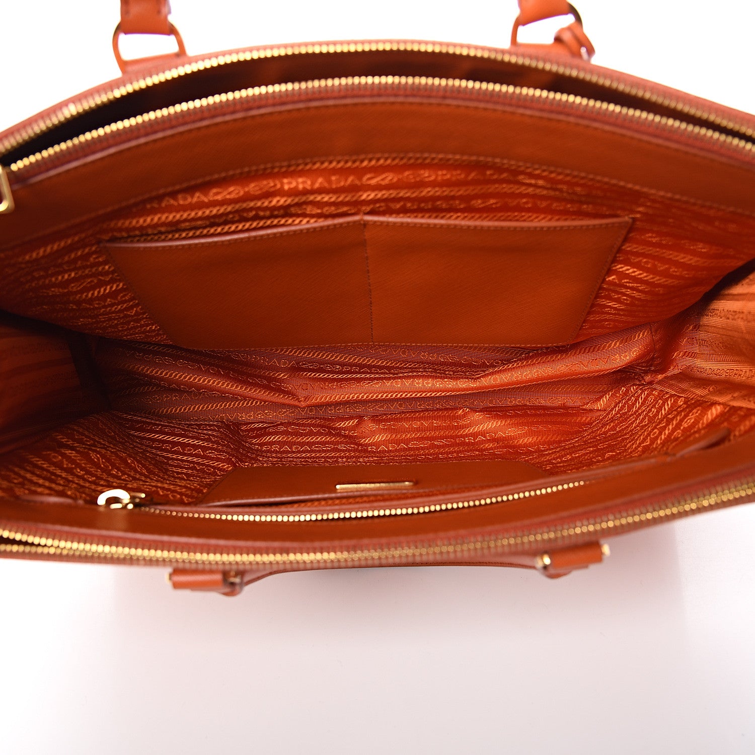 Prada Saffiano Large Galleria Double Zip Tote Papaya 4 of 11