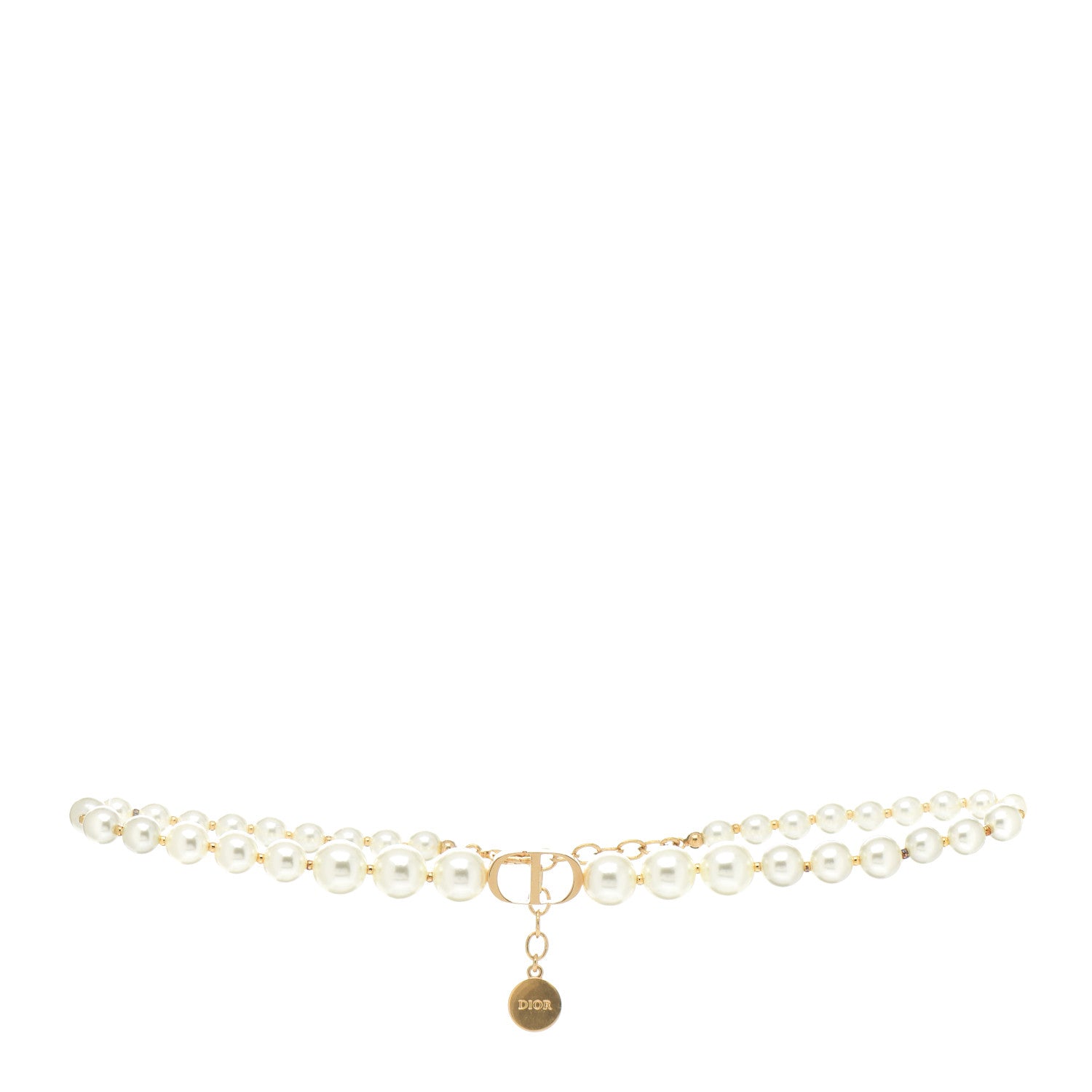 Christian Dior Pearl 30 Montaigne Choker Necklace Gold 1 of 4