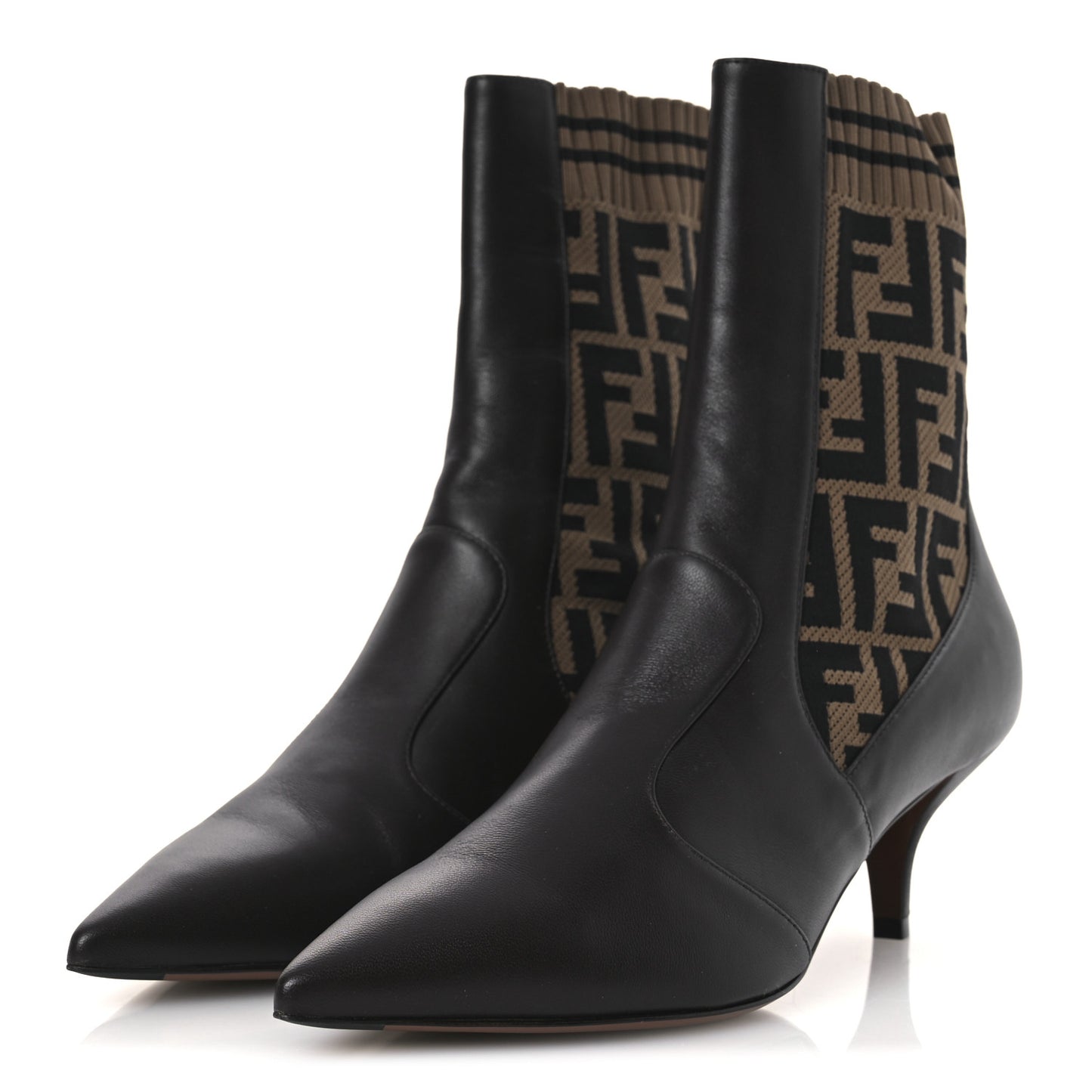 Nappa Microfiber Fabric FF Rockoko 55mm Sock Boots 37 Ebano Tobacco Black