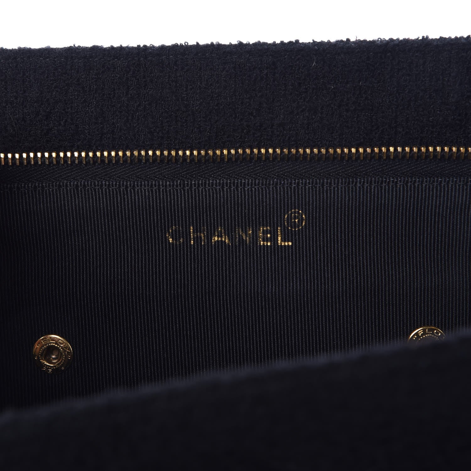 Chanel Wool Boucle Chevron Quilted Shoulder Bag Black 8 of 11