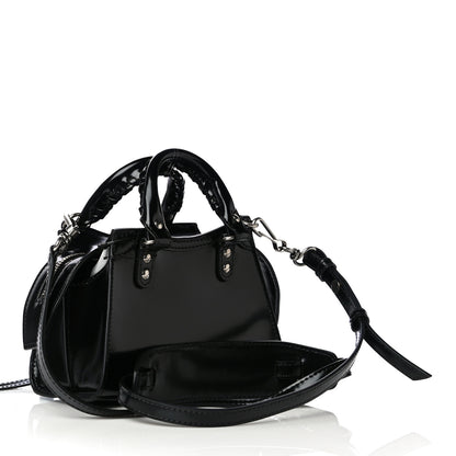 Balenciaga Shiny Calfskin Neo Classic Hardware Nano City Crossbody Black 3 of 9
