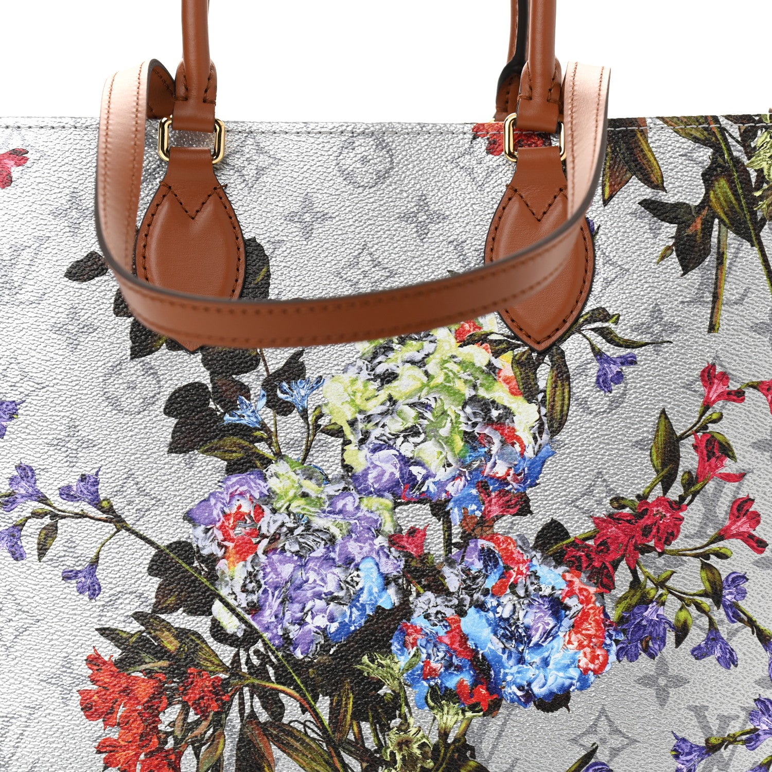 Louis Vuitton Metallic Monogram LV Garden OnTheGo MM Silver 7 of 9