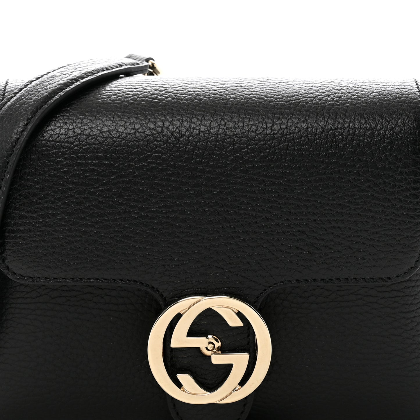 Dollar Calfskin Interlocking G Crossbody Bag Black