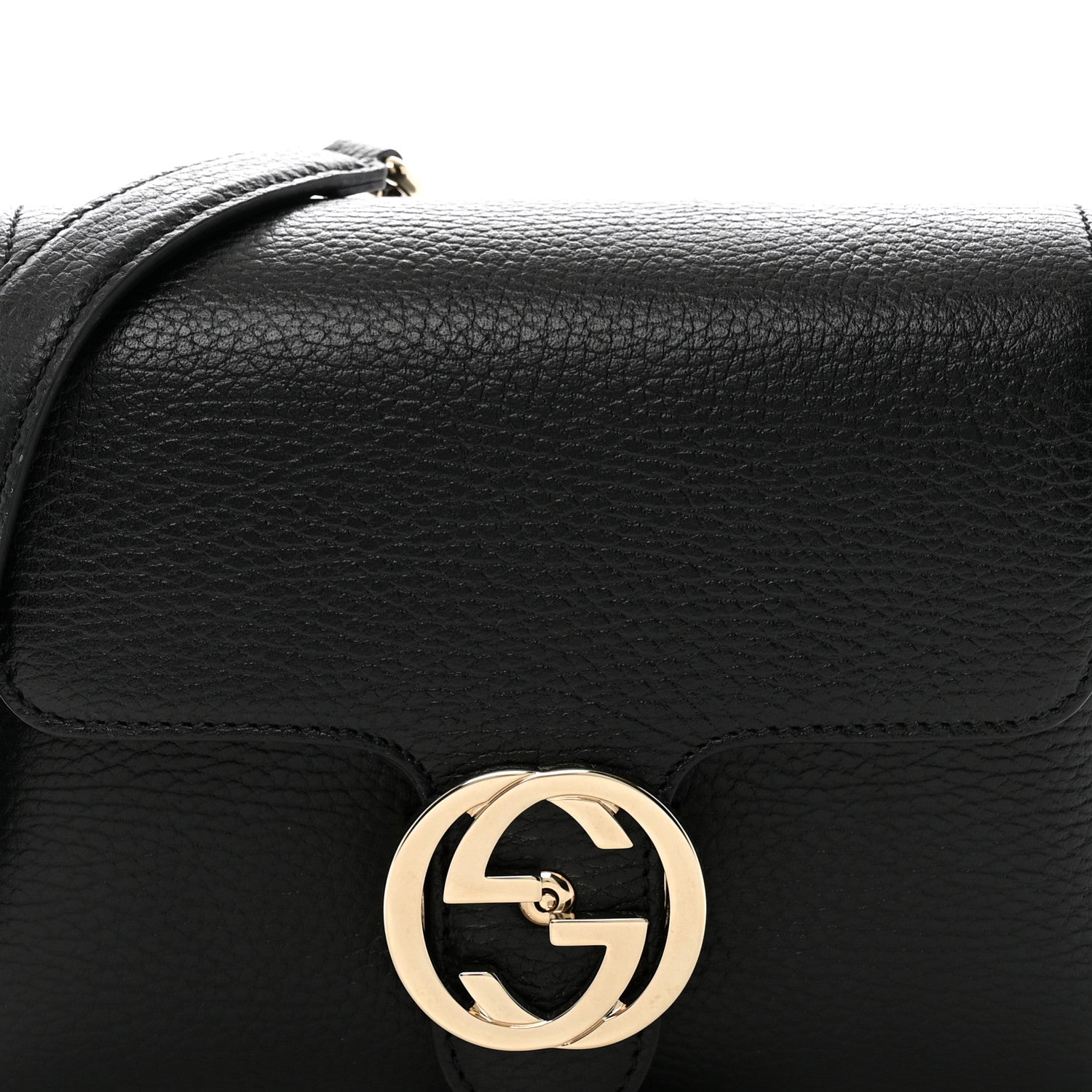 Gucci Dollar Calfskin Interlocking G Crossbody Bag Black 9 of 15