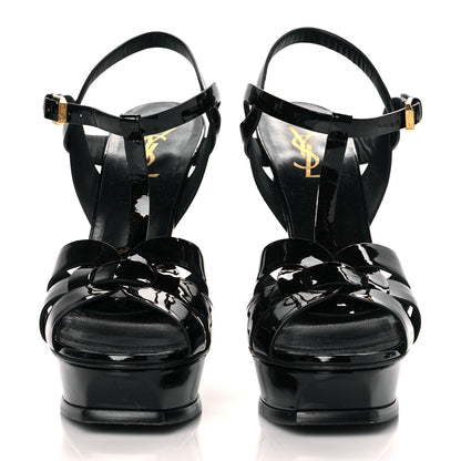 Saint Laurent Patent Tribute 105 Platform Sandals 40 Black 2 of 12