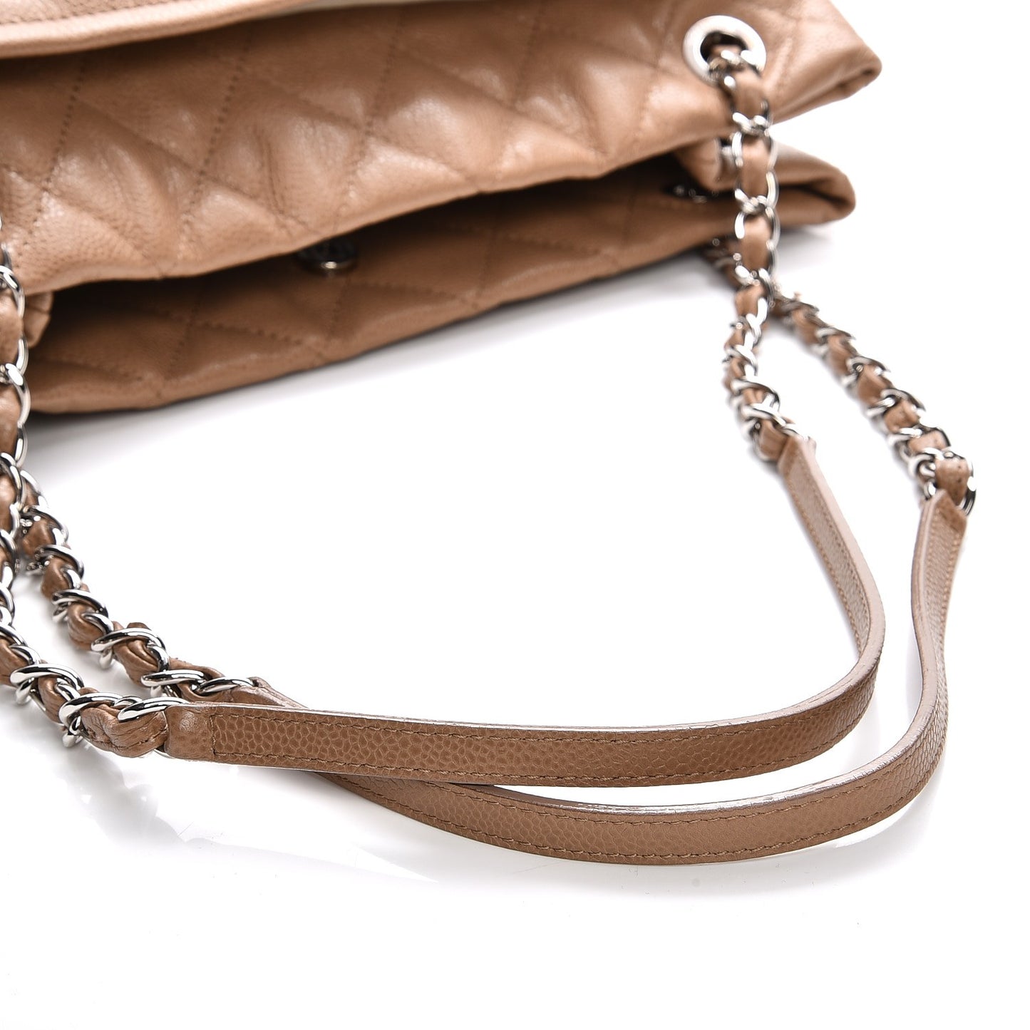 Caviar Quilted Timeless CC Soft Tote Beige