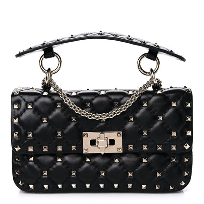 Valentino Garavani Lambskin Small Rockstud Spike Shoulder Bag Black 1 of 8