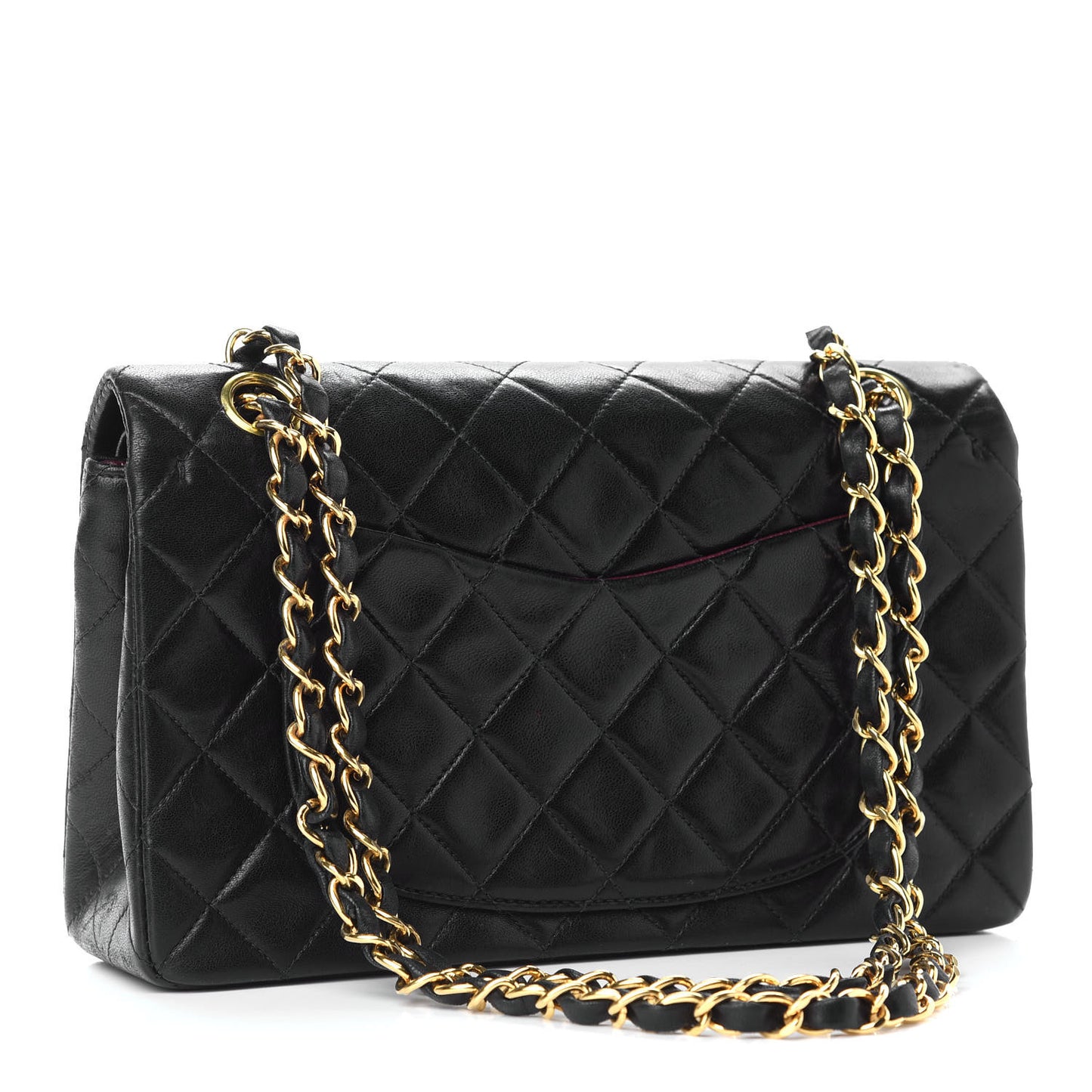 Lambskin Quilted Small Double Flap Black