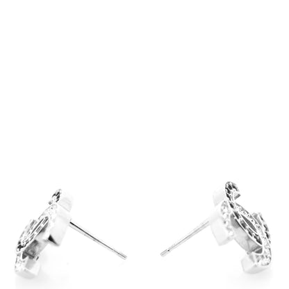Chanel Crystal CC Earrings Silver Black 3 of 4