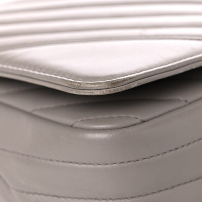 Chanel Calfskin Chevron Quilted Large Statement Flap Grey 8 of 21