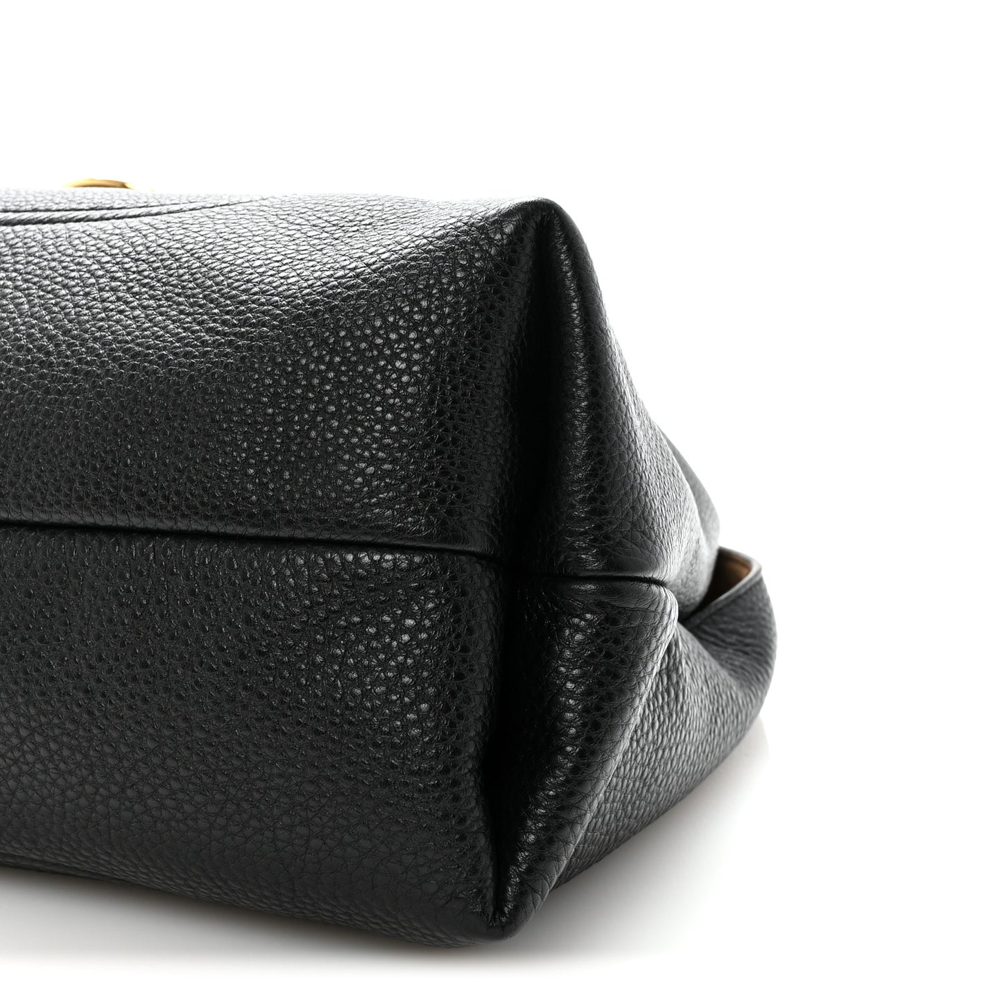 Grained Calfskin Softbit Maxi Shoulder Bag Black