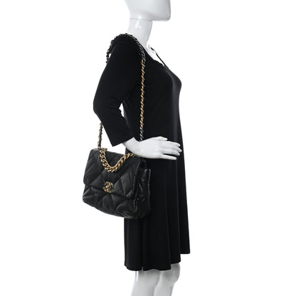 Chanel Lambskin Quilted Medium Chanel 19 Flap Black 2 of 13