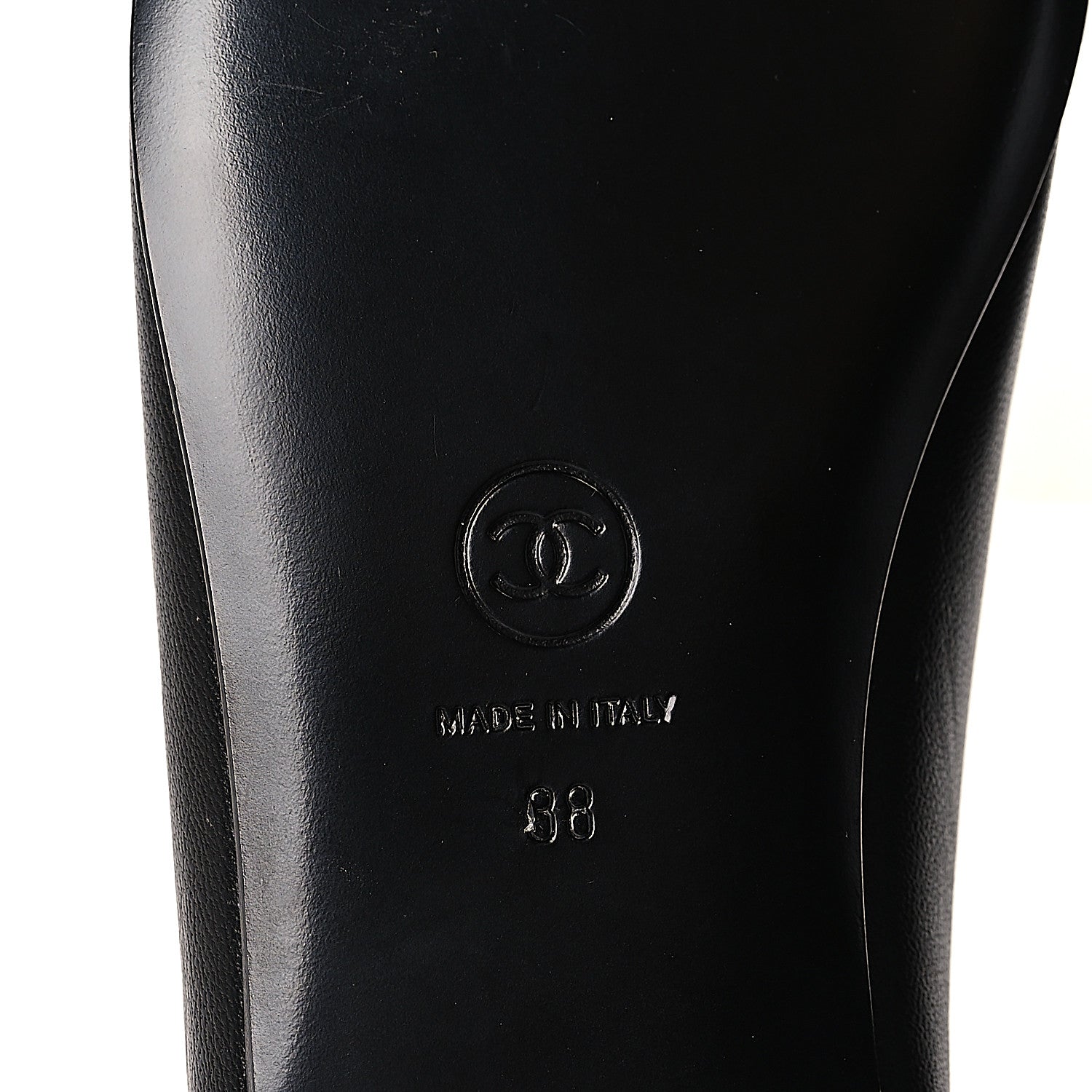 Chanel Lambskin Patent Cap Toe Ballerina Flats 38 Black 6 of 9