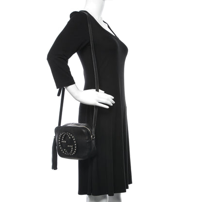 Gucci Pebbled Calfskin Studded Small Soho Disco Bag Black 2 of 11