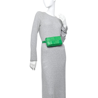 Bottega Veneta Paper Calfskin Intreccio Cassette Belt Bag Parakeet 2 of 11