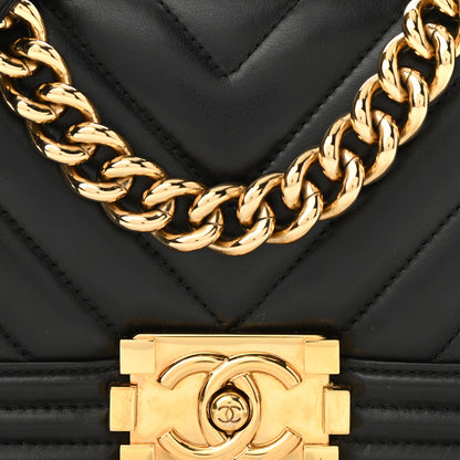 Chanel Lambskin Chevron Quilted Small Boy Flap Black 8 of 11