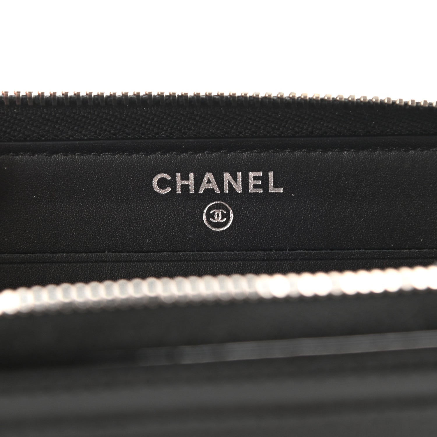 Chanel Caviar Patent Small CC Contour Zip Around Wallet Black 6 of 8