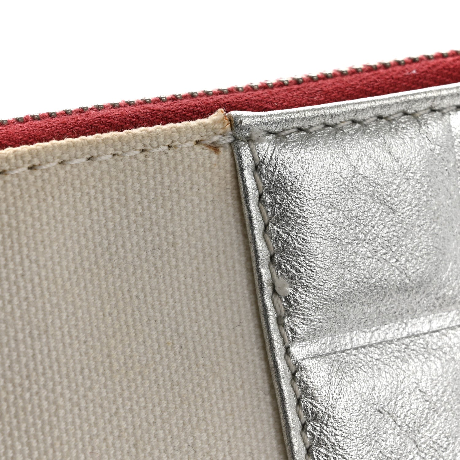 Chanel Canvas Metallic Lambskin Quilted Flag CC Pochette White 9 of 13