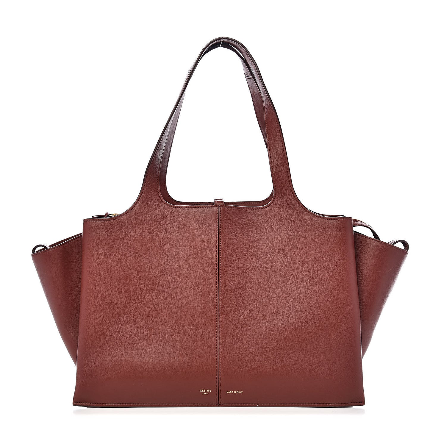 Calfskin Medium Tri-Fold Bag Red Wood