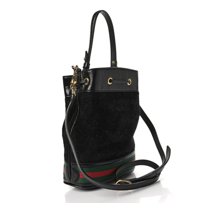 Gucci Suede Patent Web Small Ophidia Bucket Bag Black 3 of 9
