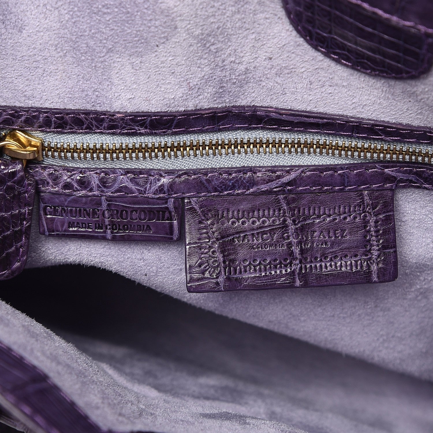 Nancy Gonzalez Crocodile Satchel Purple 6 of 6