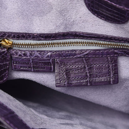 Nancy Gonzalez Crocodile Satchel Purple 6 of 6