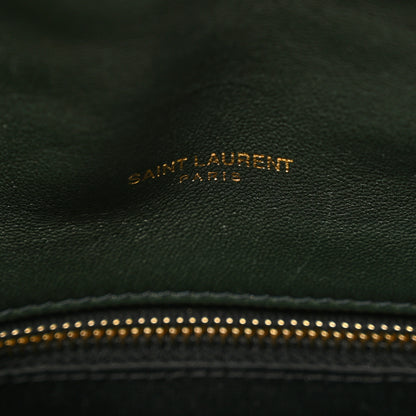 Saint Laurent Lambskin Quilted Toy Loulou Puffer Monogram Chain Satchel Verte Fonce 7 of 11