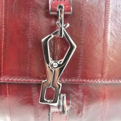 Gucci Eel Exotic Jackie O Flap Bag Red 5 of 9