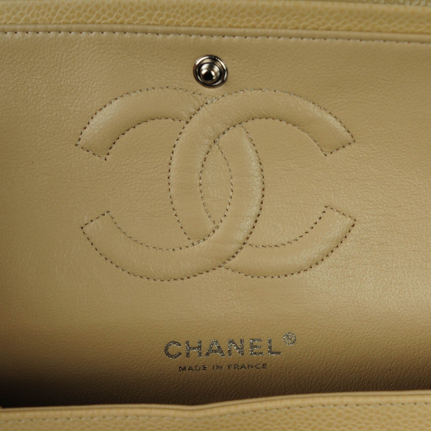 Chanel Caviar Quilted Medium Double Flap Beige 6 of 7