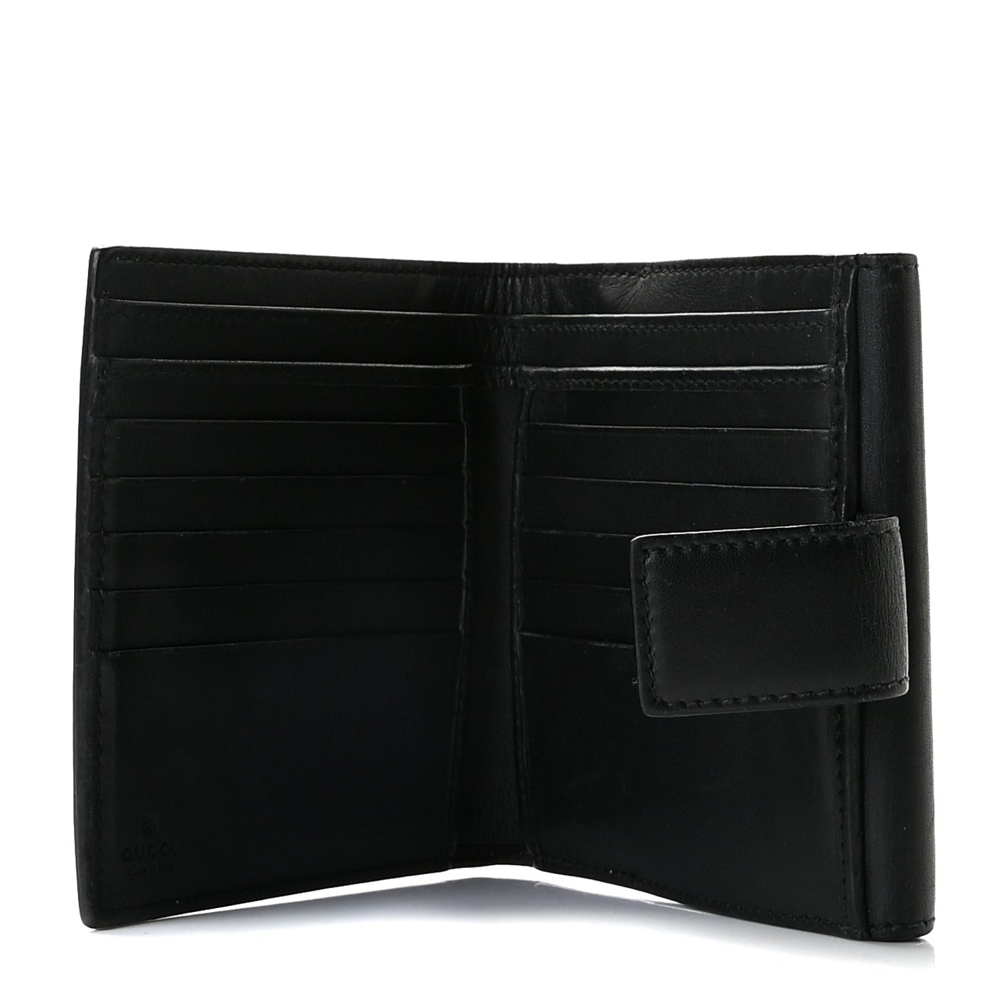 GG Supreme Monogram French Flap Wallet Black