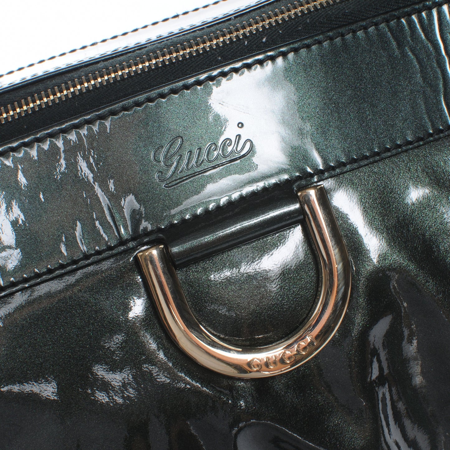 Patent D Gold Tote Green